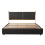 King Size Platform Bed Frame with Headboard and Storage Drawers of 4,