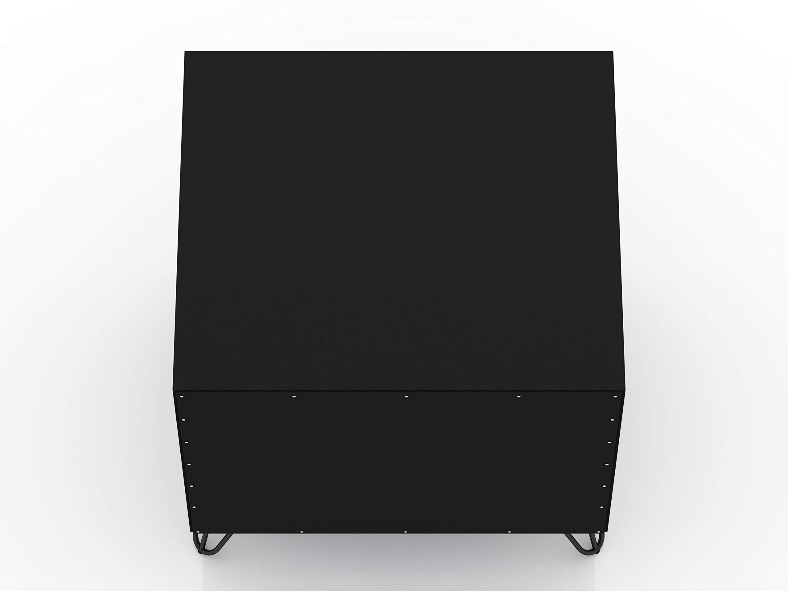 Manhattan Comfort Rockefeller Nightstand with Drawers, Mid Century Modern Bedside Table, Minimalist Display and Storage Organizer, Ideal for Bedroom and Living Room, Black