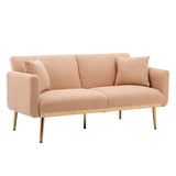 65.35" Accent Sofa, Convertible Futon Sofa Bed with Metal Feet