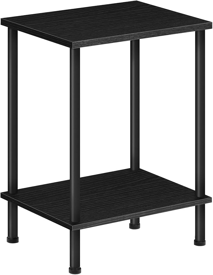 End Table, Small Side Table, Nightstand with 2-Layer Storage Shelves, Sofa Table for Small Spaces, Living Room, Bedroom, Stable Frame, Easy Assembly, Rustic Brown BF09BZ01