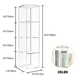 Acrylic Bookcase 4-Tier, Clear Acrylic Bookshelf, Open Display Storage Clear Bookshelf