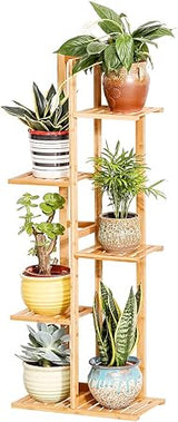 Bamboo 6 Tier 7 Potted Plant Stand Rack Multiple Flower Pot Holder Shelf