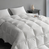 Luxury Goose Feather Down Comforter Queen Size, All Seasons Duvet Insert, Ultra-Soft