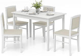 5-Piece Farmhouse Dining Table Set with Upholstered Chairs