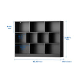 Bookshelf, 3-Tier Open Shelf Bookcase, 10 Cube Storage Organizer with Anti-Tilt Device,