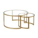 Mitera Round Nested Coffee Table in Brass