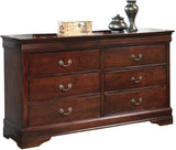 Alisdair Traditional 6 Drawer Dresser, Dark Brown