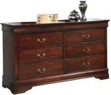Alisdair Traditional 6 Drawer Dresser, Dark Brown