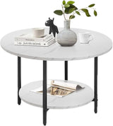 Round Coffee Tables, Accent Table Sofa Table Tea Table with Storage 2-Tier for Living Room,