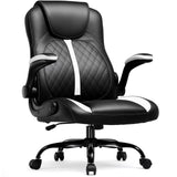 Ergonomic Office Chair with Lumbar Support - White Executive Desk Chair