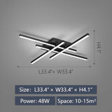 Modern LED Ceiling Light Fixture - 4 Lights Black