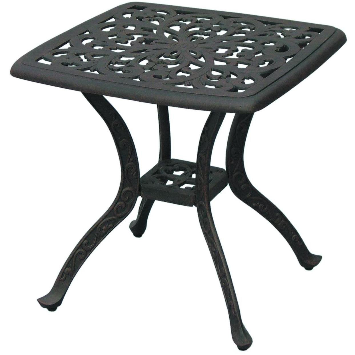 Series 80 Patio Round End Table in Antique Bronze