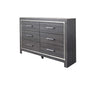 Lodanna Modern Glam 6 Drawer Dresser with Faceted Chrome Accents