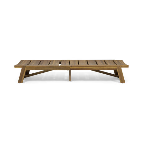 Maki Outdoor Acacia Wood Chaise Lounge with Water Resistant Cushion (Set of 2)