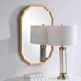 Moss + Fig Dorado Metallic Gold Leaf Mirror | Oval Wall Mirror Finished in Metallic