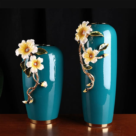 Vase Ceramic Flower Vases Enamel Color Ceramic Vase, Living Room Home Decoration