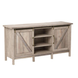 Modern Farmhouse TV Stand/Entertainment Center for TVs up to 60", Rustic Gray Finish