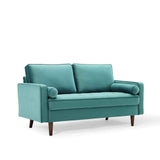 Valour Performance Velvet Loveseat, Teal Valour Performance Velvet Loveseat