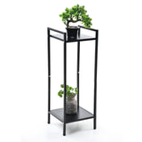 Single Plant Stand Indoor Tall: 2 Tier Metal Modern Small Flower Storage Plant Shelf