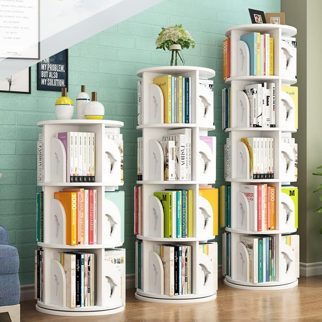 360° Rotating Bookshelf, Floor Standing Display Bookcase, Storage Rack for Kids&Adults