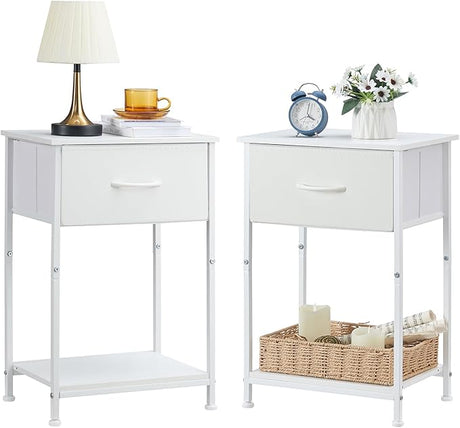 Nightstand Set of 2, Bedside Table End Table for Bedroom Dorm Nursery Living Room