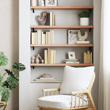 Solid Oak Wood Wall Shelf, Light Brown – Handmade with Live Edge, Versatile