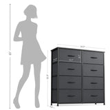 Dresser for Bedroom, 8 Drawer Storage Organizer Tall Wide Dresser for Bedroom Hallway