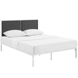 Della Fabric Bed, King, White Gray
