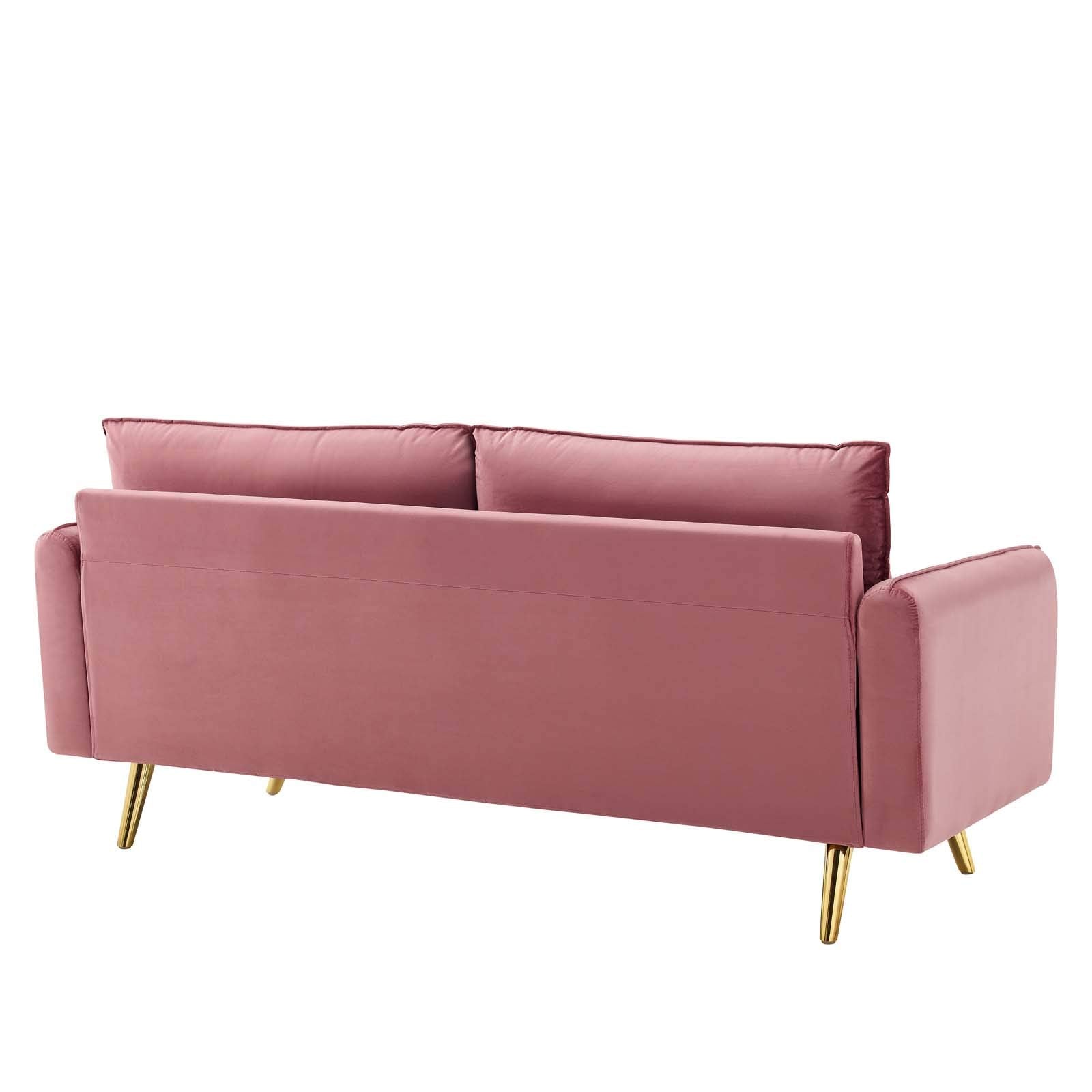 Revive Performance Velvet Sofa, Dusty Rose