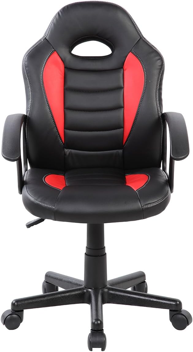 Kids Gaming and Student Racer Chair with Wheels - Red