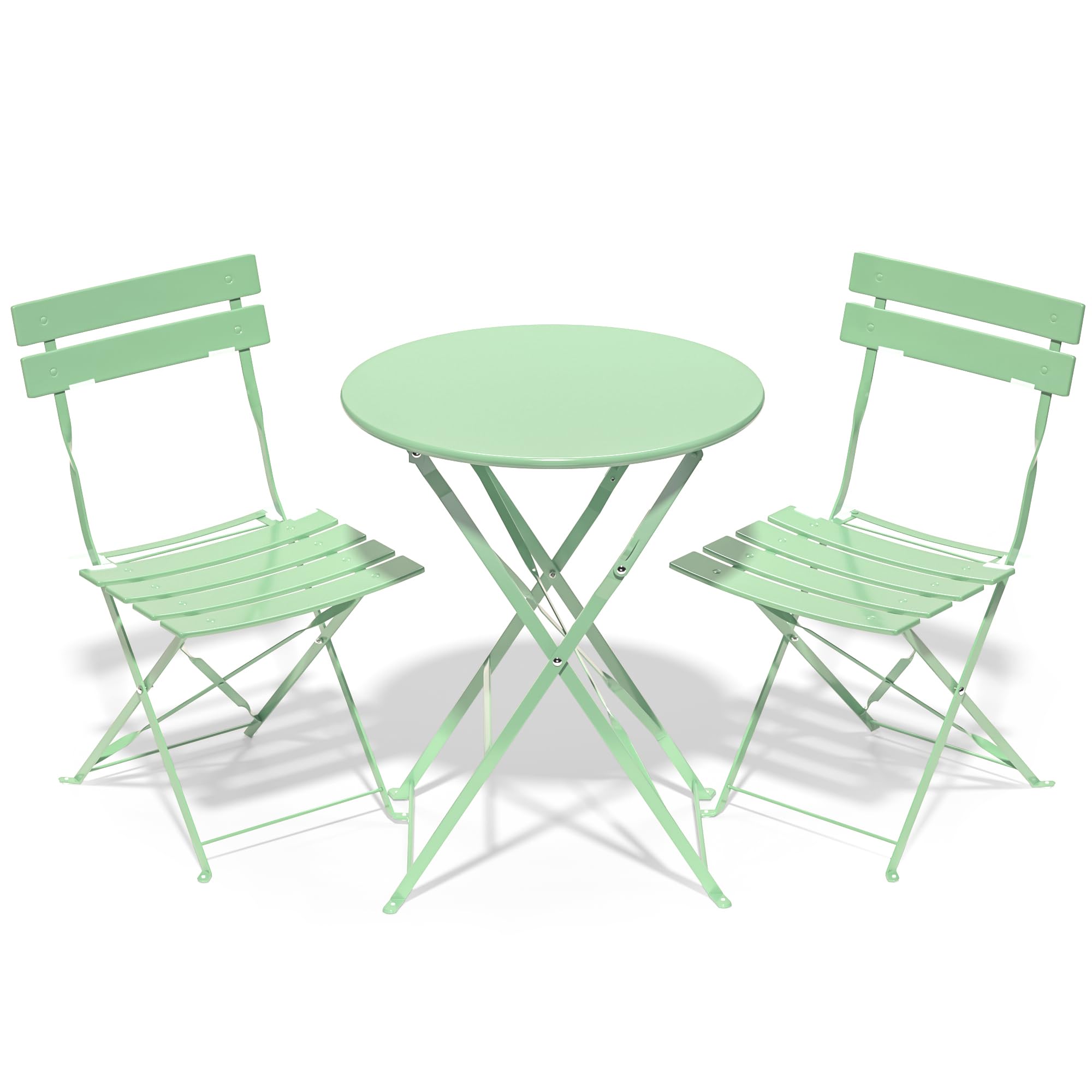 3 Piece Bistro Set, Folding Patio Furniture Set, Outdoor Table and Chairs Set for Patio