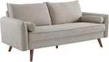 Revive Contemporary Modern Fabric Upholstered Loveseat In Teal