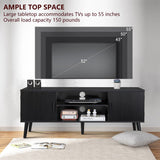 TV Stand for 55 inch TV, Entertainment Center with Storage and Open Shelves,