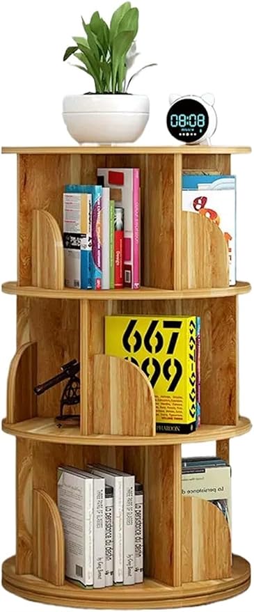 Bookshelf Rotating, 360 Display Corner Bookshelf Small Space