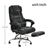 Office Chair PU Leather/Double Padded/Support Cushion and Footrest