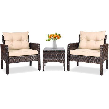 3 Piece Outdoor Patio Furniture Set for 2