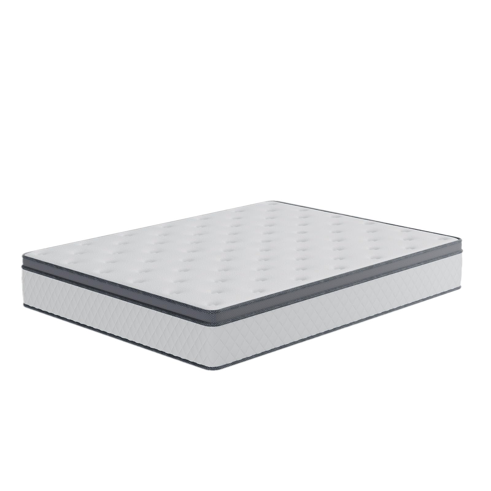 Twin Mattress, 10 Inch Medium Firm Hybrid Mattress with Bamboo Charcoal Gel Memory Foam and Pocketed Springs