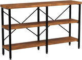 Large Console Table, 3-Tier 55in Rustic, Industrial Sofa Table Storage for Living Room,