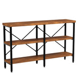 Large Console Table, 3-Tier 55in Rustic, Industrial Sofa Table Storage for Living Room,