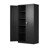 Lockable Metal Storage Cabinet with 2 Doors and 4 Shelves