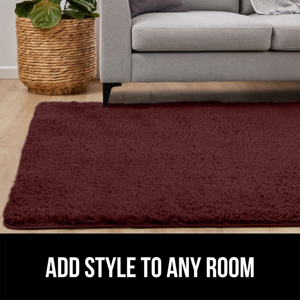 Soft Faux Fur Area Rug, Washable, Shed and Fade Resistant, Grip Dots