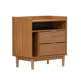 Blythe Mid-Century Modern Tray-Top Storage Nightstand