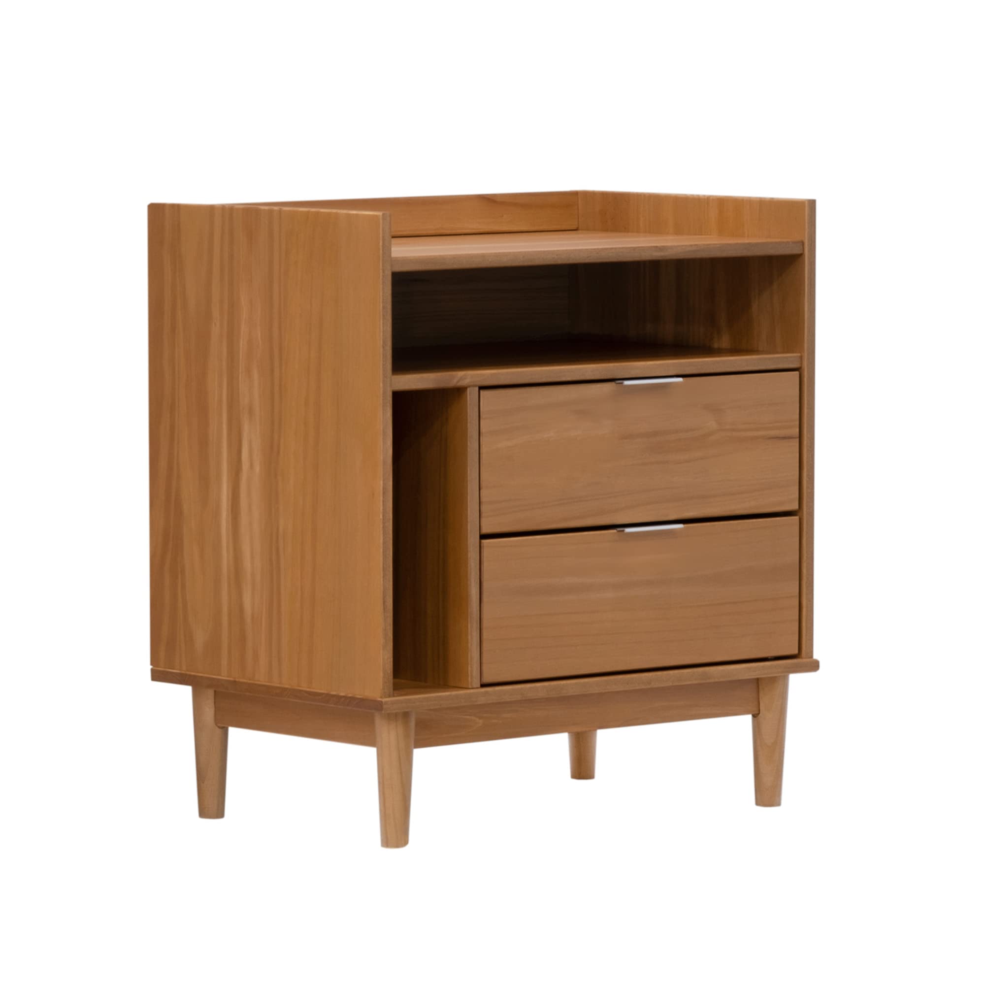 Blythe Mid-Century Modern Tray-Top Storage Nightstand