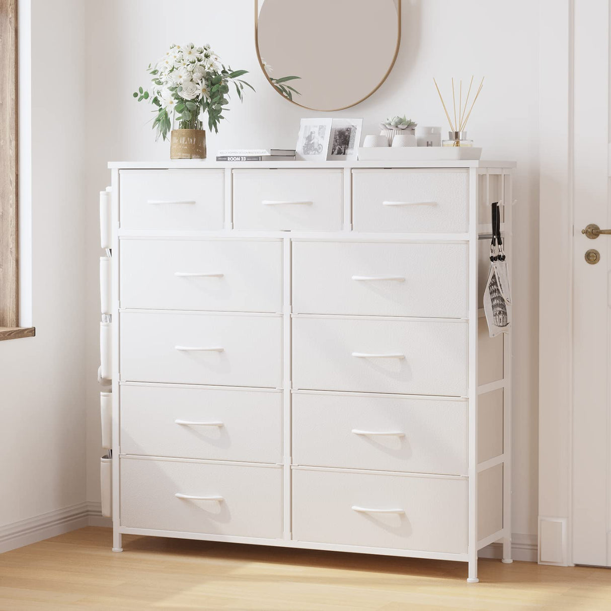 Dresser for Bedroom with 11 Drawer, Dressers & Chests of Drawers with Side Pockets