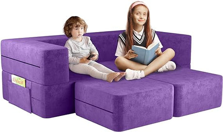 Kids Couch, Toddler Couch with Washable and Durable Covers, Modular Kids Sofa Couch