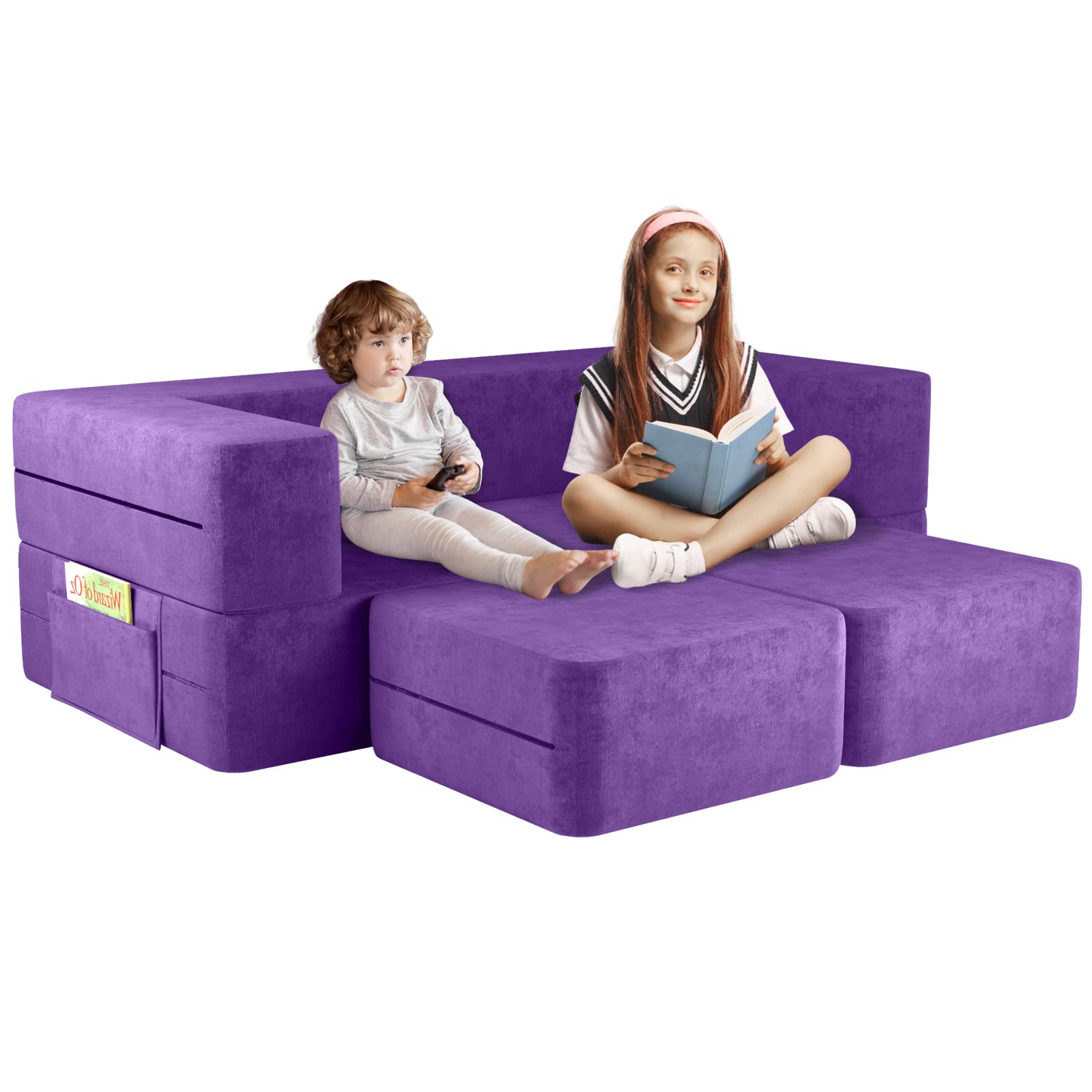 Kids Couch, Toddler Couch with Washable and Durable Covers, Modular Kids Sofa Couch