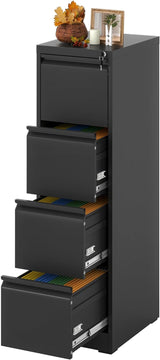 Vertical File Cabinet with Drawer, 4 Drawer File Cabinet with Lock, Filing Cabinets