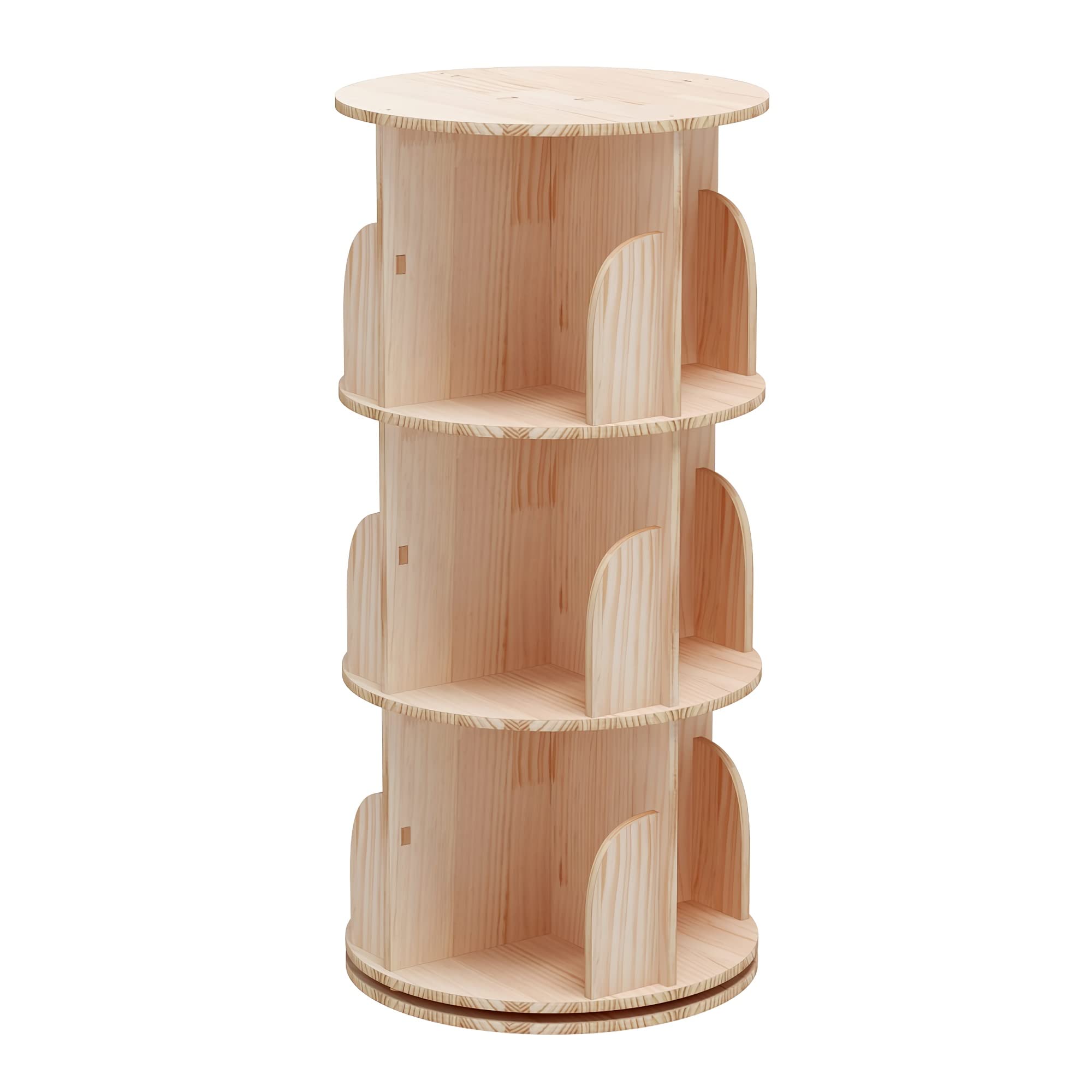 3 Tier 360° Rotating Stackable Shelves Bookshelf Organizer 360 Display Rotating Bookshelf