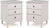 Myron Modern 2 Piece Solid Wood 3 Drawer Nightstand Set