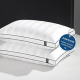 Goose Down Pillows - Hotel Collection Feather Pillows Set of 2 for Back, Stomach or Side